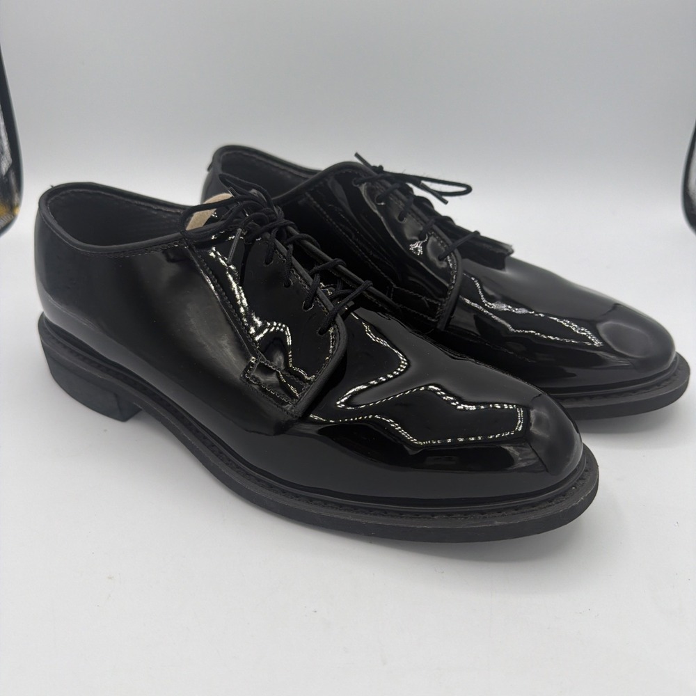 Bates Men's Black High Gloss Oxford Dress Uniform Shoes Size 10D